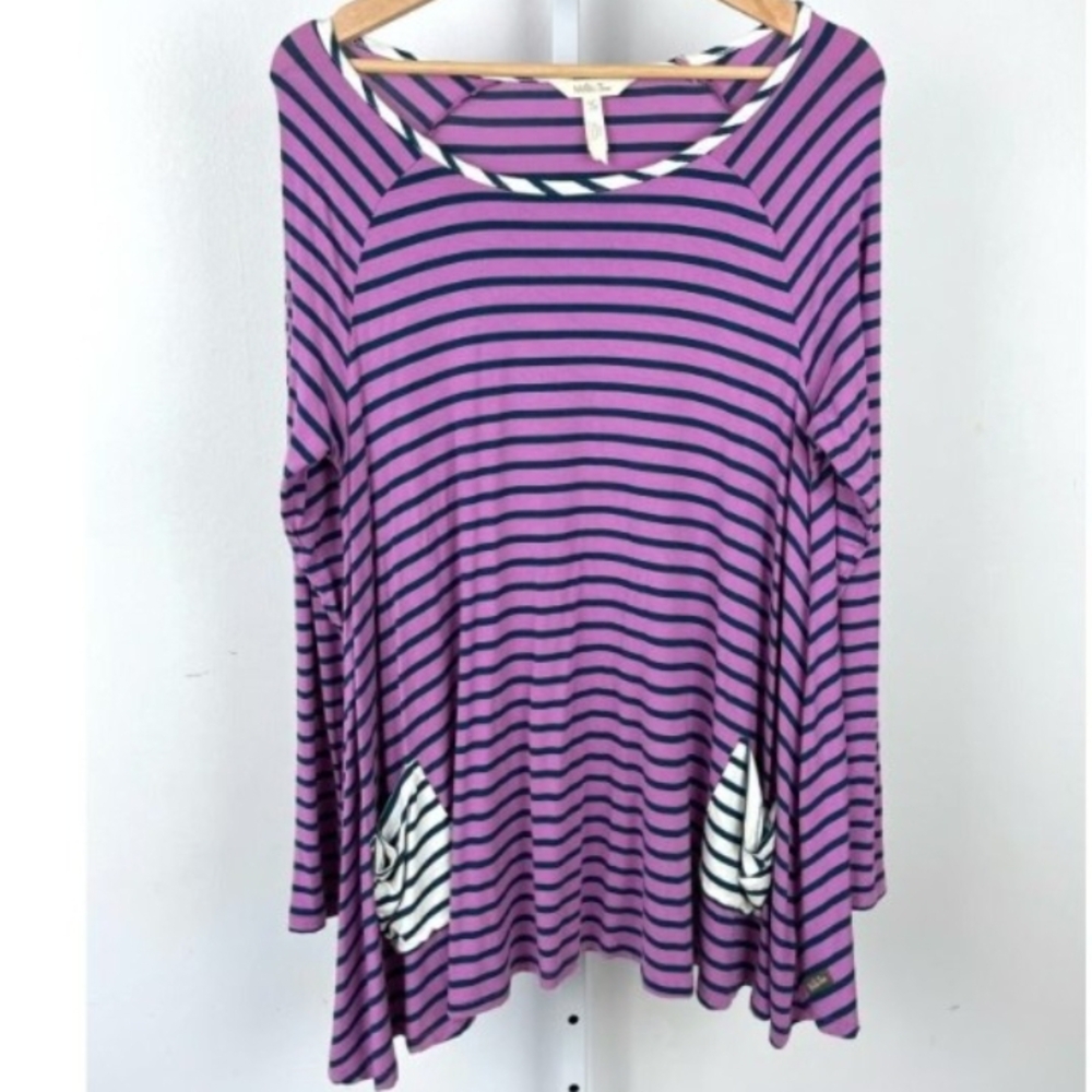 Matilda Jane Purple and Black Striped Long Sleeve Top